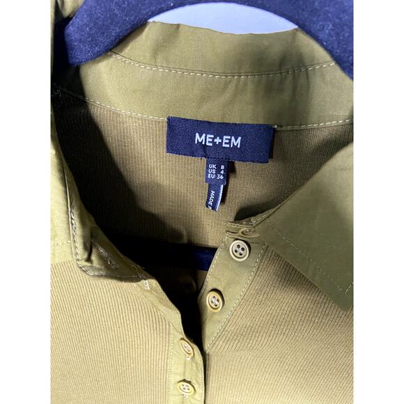 Me+Em Mixed Media Shirt Collar Maxi Dress size US 4 - Picture 5 of 7